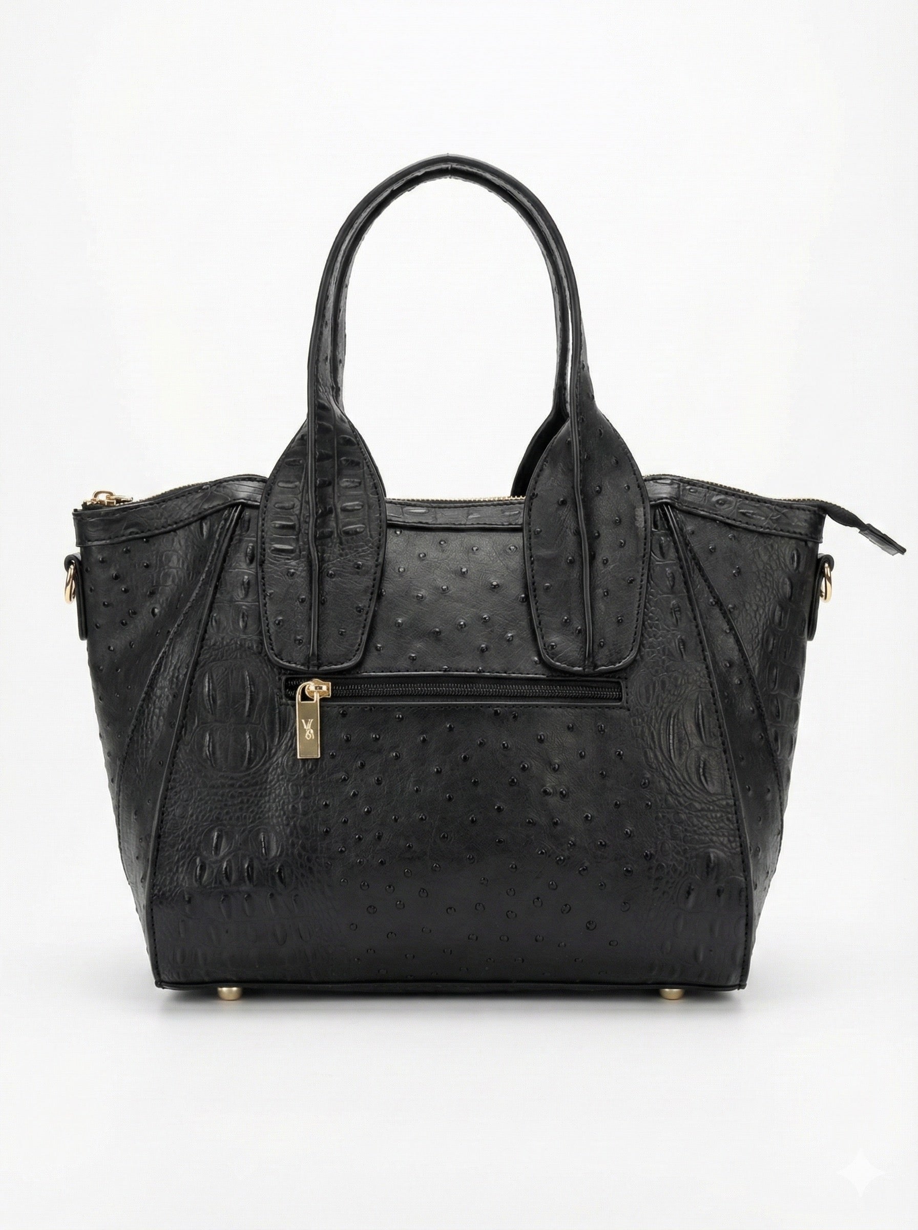 COQUETTE BLACK CROC/ OSTRICH WITH WALLET
