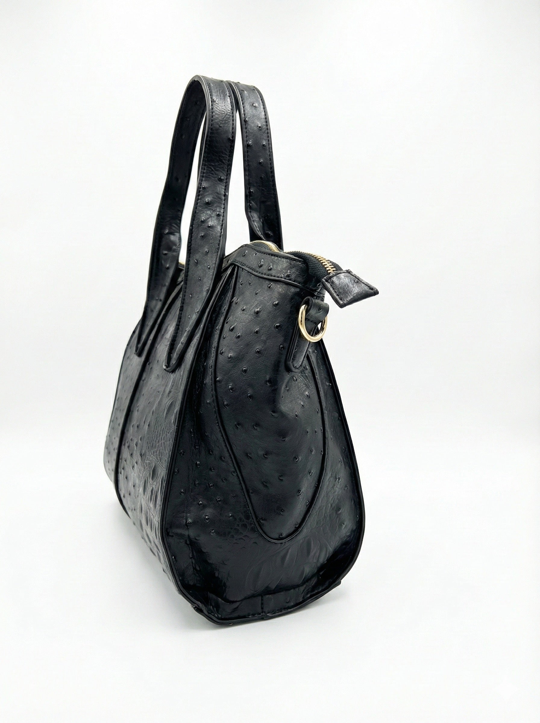 COQUETTE BLACK CROC/ OSTRICH WITH WALLET